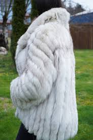 Saga Furs BLUE ARCTIC Natural FOX Fur Coat Jacket - Etsy