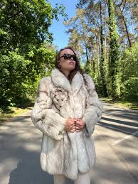 Medium Nordic Fox Fur Coat, Real Blue Fox Fur, Soft and ...