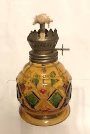 Vintage Sailboat Brand Oil Lamp Base Diamond Pattern Hand ...