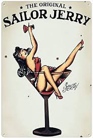 Amazon.com: Funny Retro Metal Tin Sign Sailor Jerry Rum Home ...
