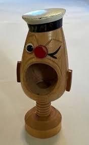 Vintage Japan Folk Art Carved Wooden Screw Nutcracker Big Mouth HMS Sailor Man | eBay