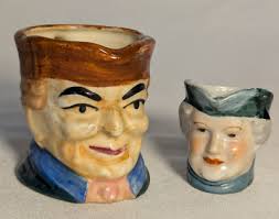 Vintage set of 2 Toby character jugs colonial figurine ...