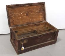 Sold at Auction: Vintage Wooden Tool Chest