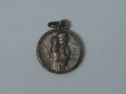 Vintage Catholic St Anne de Beaupre Relic Silver Tone Medal ...