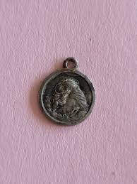 Religious French Silver Plated Catholic Medal Pendant ...