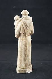 19TH SAINT ANTHONY of PADUA & JESUS CHILD CHALKWARE OLD PLASTER FRANCE † | eBay