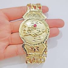 Real 10k Gold Bracelet Solid San Lazarus 9 Inches Cuban ...