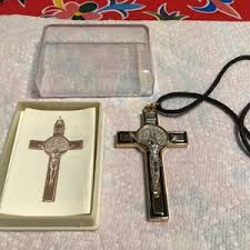 Vintage Italian Silver Metal Saint Benedict Crucifix Medal or Pendant - Etsy