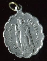 RARE ANTIQUE ALUMINUM MEDAL OF ST ROLANDE AND ST HILAIRE ...