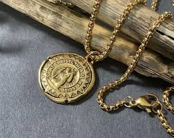 Antique 12k Gold St Christopher Medal Necklace: Compass Design - Etsy
