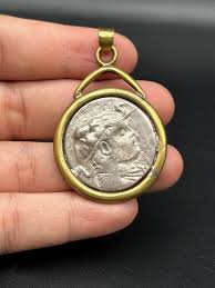 Wonderful Old Authentic Indo-greek Silver Coin With Gold Gilted Cover Pendant - Etsy