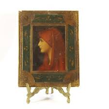 Immagine vintage di Santa Fabiola su legno, stampa Jean ...