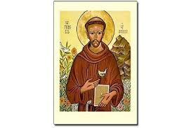 St Francis Holy Cards Outlined in Metallic Gold - Package of