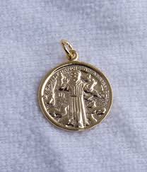 Saint Francis of Assisi Gold Plated on Sterling Silver Charm ...