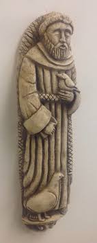 17" Saint Francis of Assisi Statue Wall Sculpture Antique ...