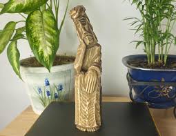 Hand Carved Maple Pensive Christ Statue: Lithuanian ...