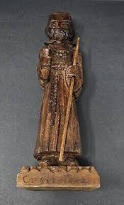 Vintage Hand Carved Wooden Monk - 12" Tall | eBay