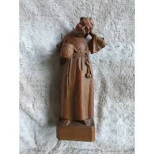 Accents | Vtg 16 Wood Hand Carved Beer Drinking Monk Friar ...