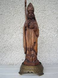 Religious Wooden Statue (Walnut) Carved 'Saint Nicolas 18th ...