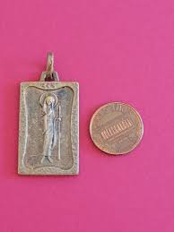 Big Religious Antique Catholic Silvered Medal Pendant Holy ...