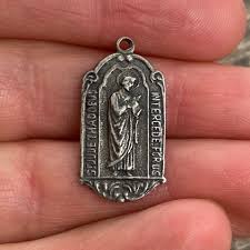 St. Jude, Catholic Medal, Antiqued Silver Charm, Saint of ...