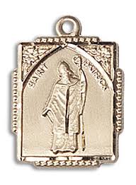 St. Patrick Medal - 14kt Gold 3/4" x 1/2" Rectangular ...