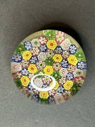Vintage Murano Millefiori Art Glass Paperweight Field of ...