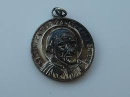 Vtg Silver Tone Catholic Pendant Medal Death Anniversary St ...