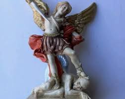 Statue of St. Michael the Archangel Cm 22 (8,66 Inches) in Marble Resin Full Antique Decoration of Italian Artisan Production - Etsy