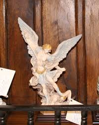 12" Saint Michael - A. Santini Sculpture w/ Terra Cotta Finish