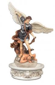 Holy Water Font St Michael 8 Inch Hand Painted - Sr-76788-c