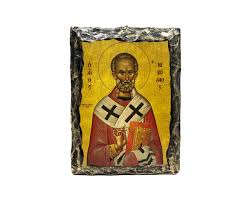 St Saint Nicholas Nikolaos Icon, Handmade Orthodox Catholic ...
