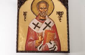 Saint Nicholas Orthodox Icon, Agios Nikolaos Wood Carving ...