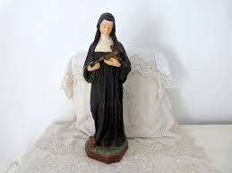 TALL Antique French Saint Rita of Cascia Statue Sculpture W ...