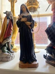 Beautiful Old Statue of Saint Rita With Crucifix Jesus. Made ...