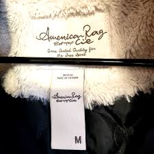 American Rag Womens Jacket M Black Cinch Waist Weathered ...