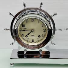 Chelsea CLAREMONT Reloj de rueda de barco cromado y estación ...