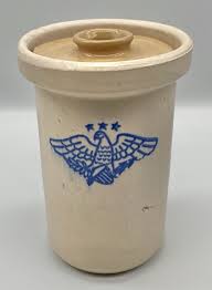Vintage Eagle Stars Shield Salesman Sample Blue Butter Churn ...
