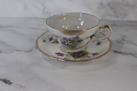 Vintage Salisbury Bone China Tea Cup Saucer England Devonshire Violets Ribbed | eBay