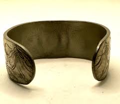 Salisbury Pewter August Poppy Etched Wide Cuff Bracelet - Etsy