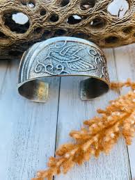 Vintage Navajo Sterling Silver Tufa Cast Hummingbird Cuff ...