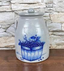 Vintage~salmon FALLS Stoneware~3-qt./9" Tall Lg. Canister ...