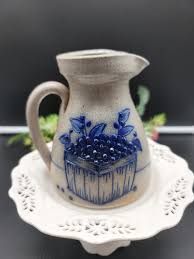 Salmon Falls Salt Glazed Blueberry Basket Small Pitcher
