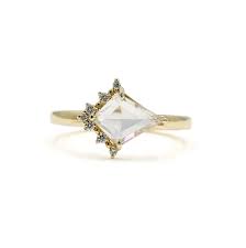14ky 1.05ct Lab Kite-Shaped "Rae" Diamond Ring