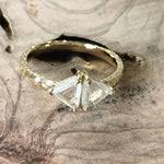 The Gemini Ring – Double Triangular Raw Diamond Ring