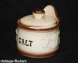 Vintage Salt Cellar Counter Box Dish Lidded Country Farmhouse | eBay