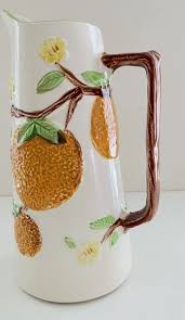 VINTAGE 1950'S NAPCOWARE CERAMIC ORANGE JUICE PITCHER JAPAN. | eBay Australia