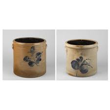 Lot - F. B. Norton Sons, Pair of Worchester Crocks, ca. 1890-1910