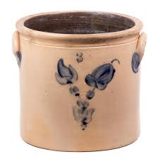Lot - COBALT DECORATED STONEWARE CROCK