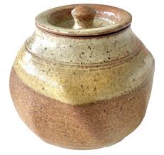 Vintage Honey Pot Jar Canister Lid Pottery Starburst Mid ...